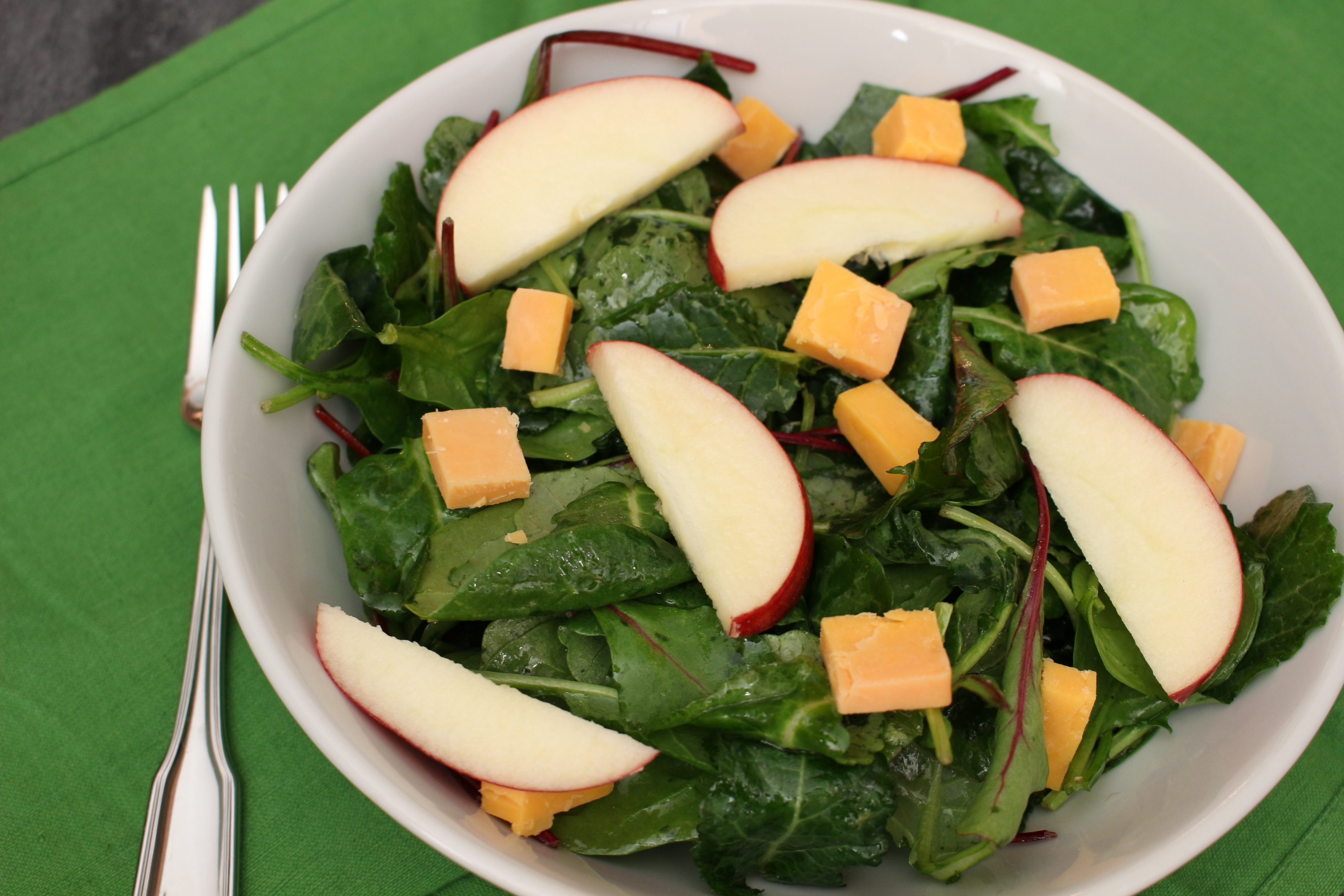 Kale, Cheddar & Apple Salad > Michigan Apple Committee